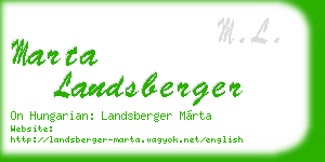 marta landsberger business card